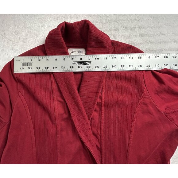 Lucky Lotus By Lucky Brand Womens Red Knit Cardigan Sweater 1X Shawl Collar NWOT - Picture 7 of 9